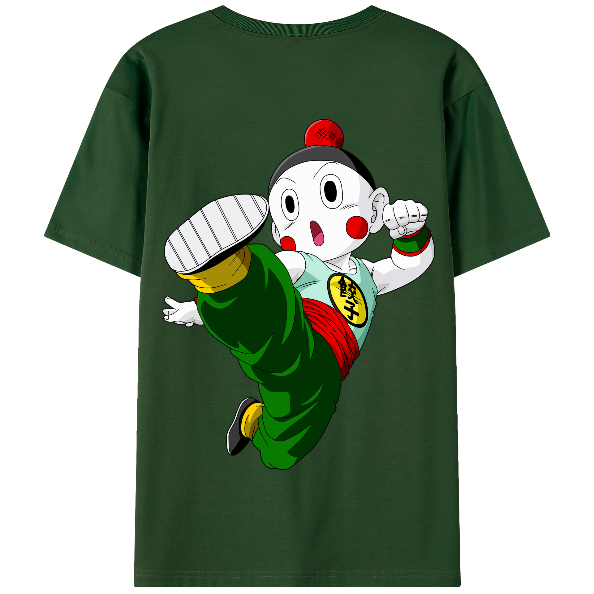 （画像用） ドラゴンボール 餃子（チャオズ）DRAGON BALL Chaoz 綿100％半袖Tシャツ（背面プリント）